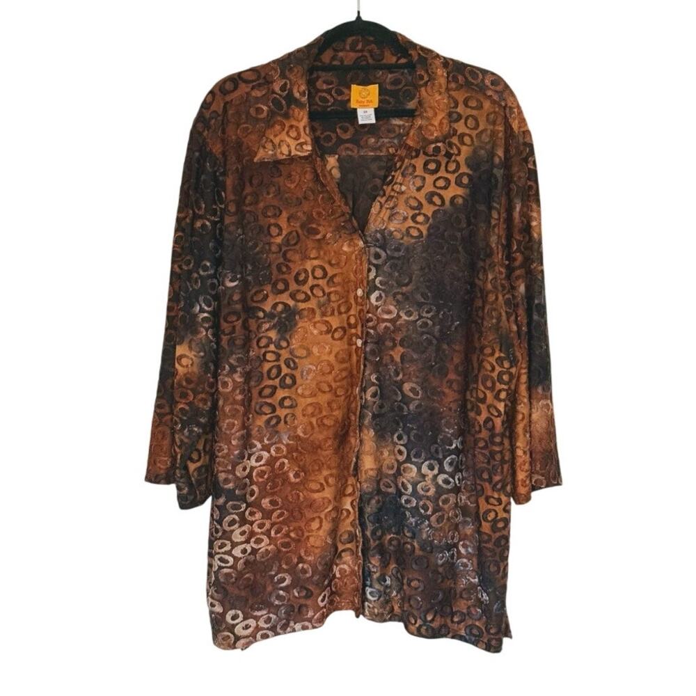 Ruby Rd Mystical Jacquard Button Front Shirt 3x B… - image 2